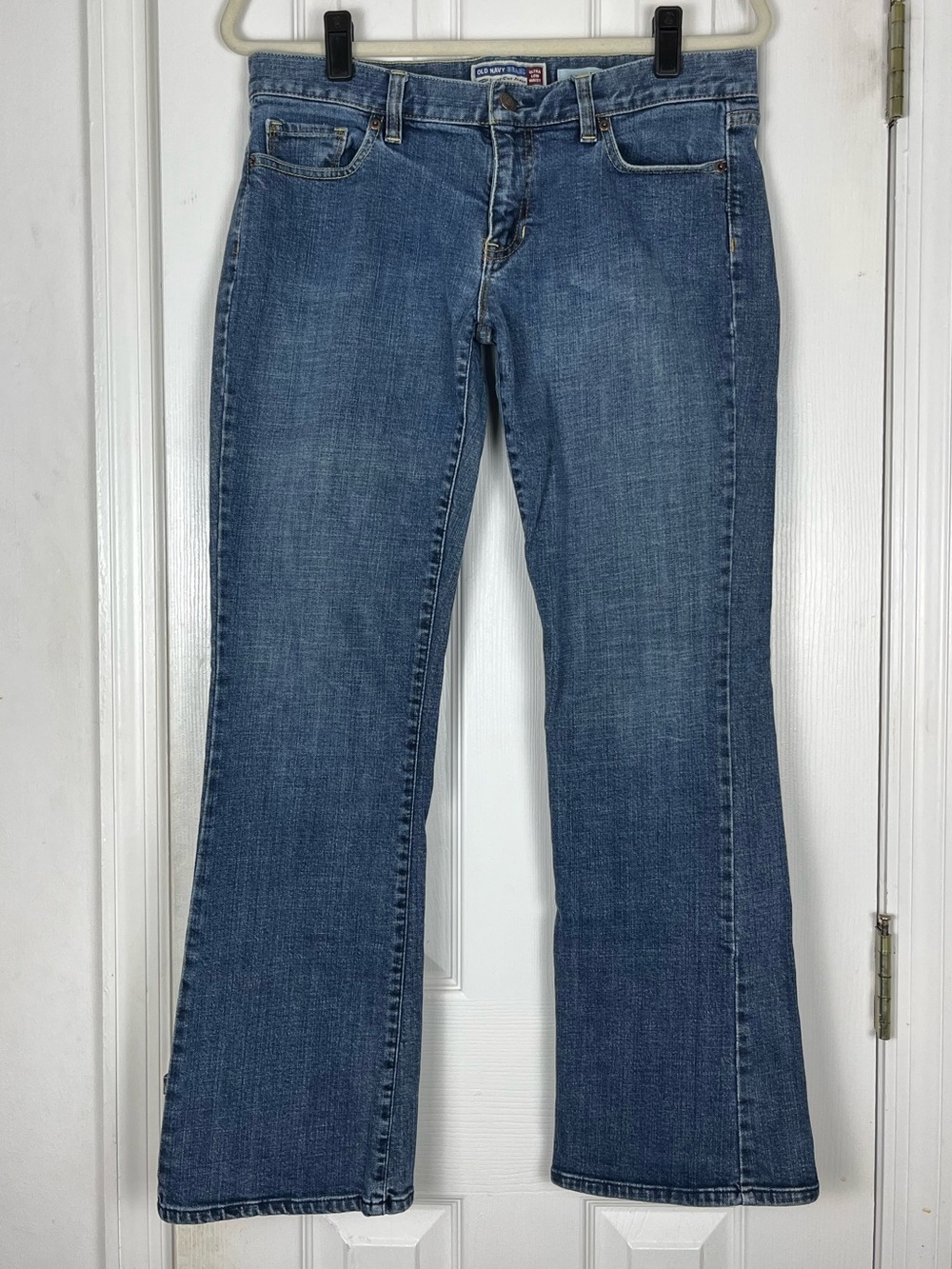 Old Navy Y2K Ultra Low Waist Stretch Denim Bootcut Jeans Sz 8 Short Vtg 2000’s